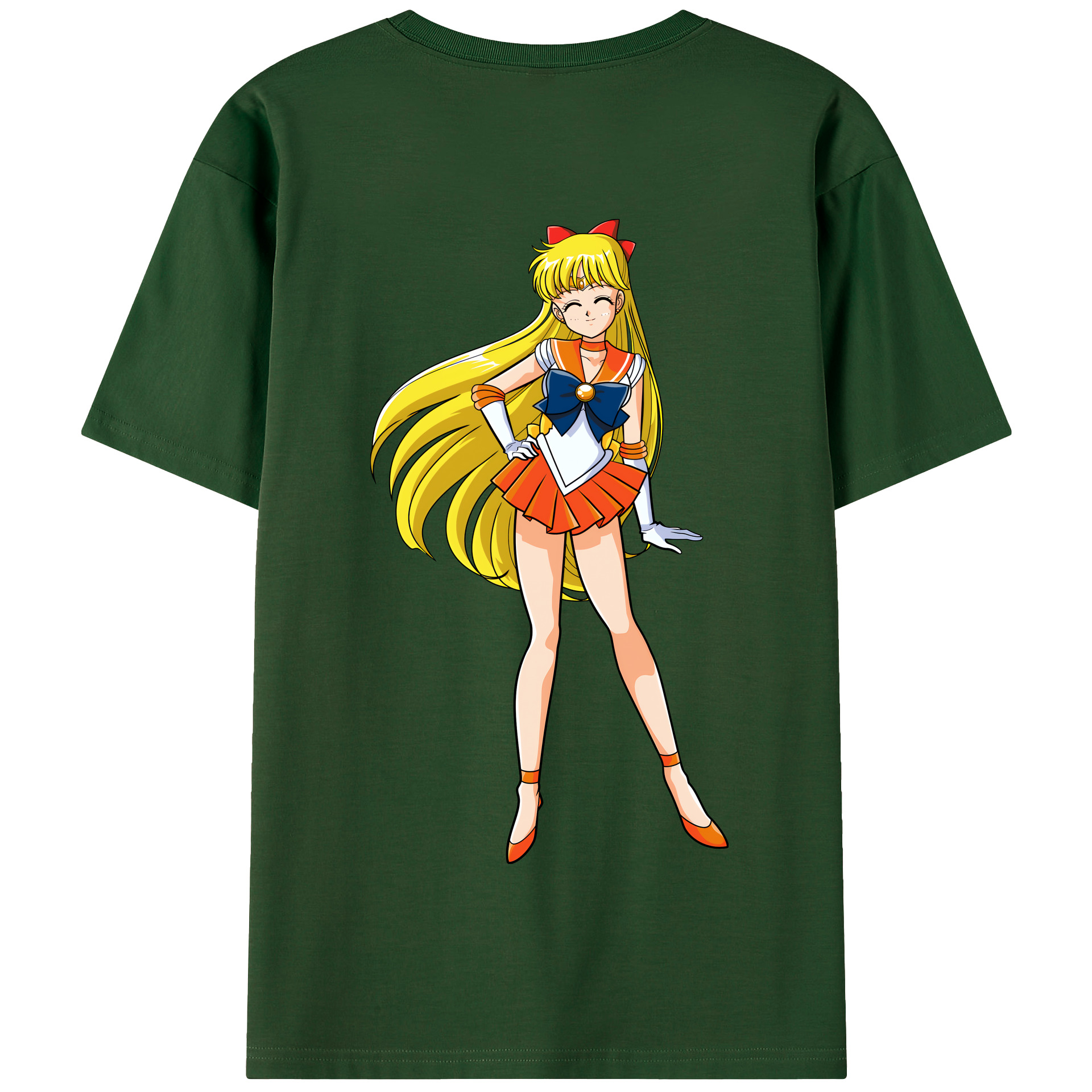 （画像用） 美少女戦士セーラームーン 愛野 美奈子 あいの みなこ Sailor Moon Aino Minako 綿100％半袖Tシャツ（背面プリント）